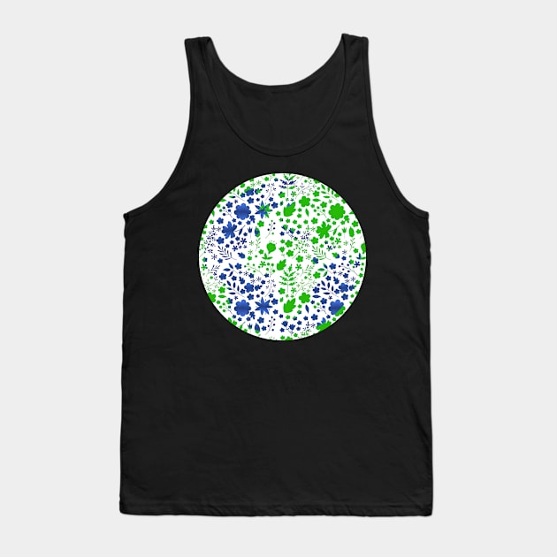 The Earth Laughs In Flowers Floral World in Green Blue Tank Top by mangobanana